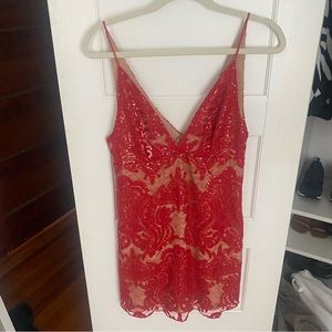 Free People Red Sequin Mini Dress